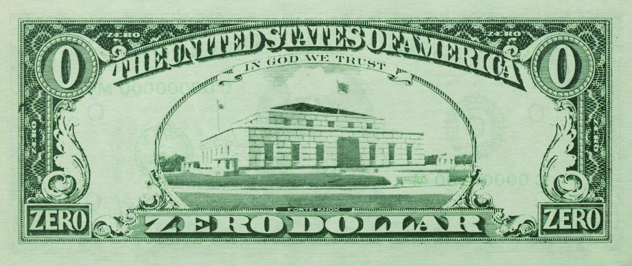 Zero Dollar (verso), 1978-1984.