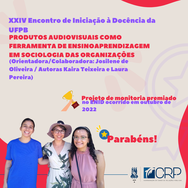 Projeto De Monitoria De RP Premiado No ENID — UNIVERSIDADE FEDERAL DA ...